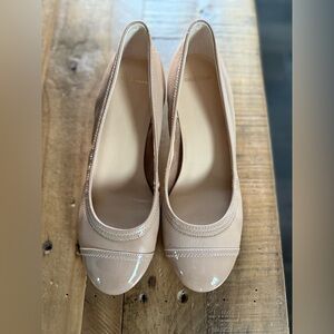 Cole Haan Beige Patent Toe Wedges